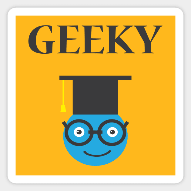 Geeky Graduate Sticker by JevLavigne